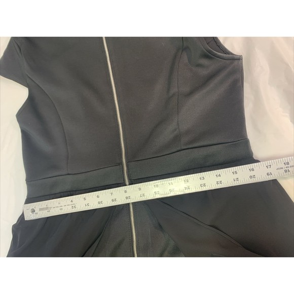 Sami & Jo Black Beaded Evening Dress Mid Length With OverSkirt, Women's SIze L - Picture 10 of 13